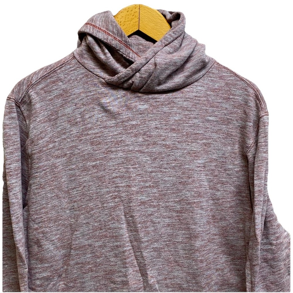BKE Vintage‎ Men's M Athletic Fit Cowl Neck Hoodie Pullover Maroon Heathered